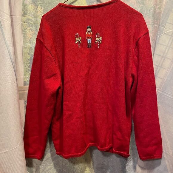 Tia Nutcracker Jeweled Buttons Knit Vintage Sweater Large - Picture 6 of 15